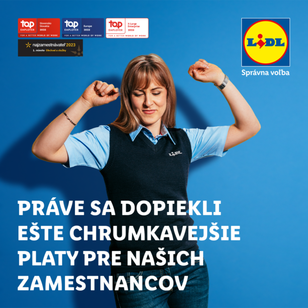 Lidl znovu zvyšuje platy, predavačka nezarobí menej ako 1 250 eur, skladník nepôjde pod 1 300 eur